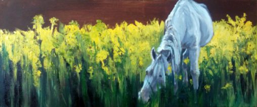 painting horse in field